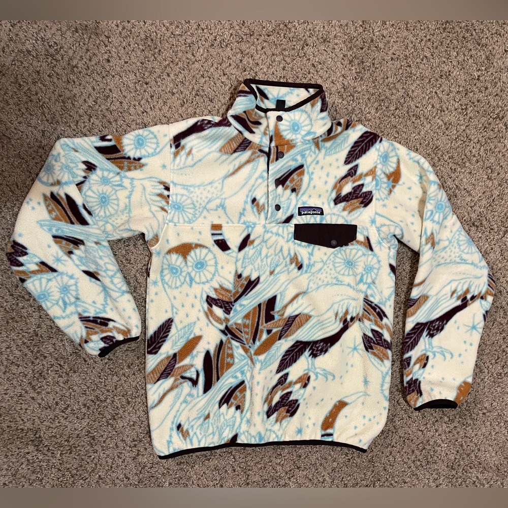 Patagonia synchilla fleece snap-t Owl Moon print